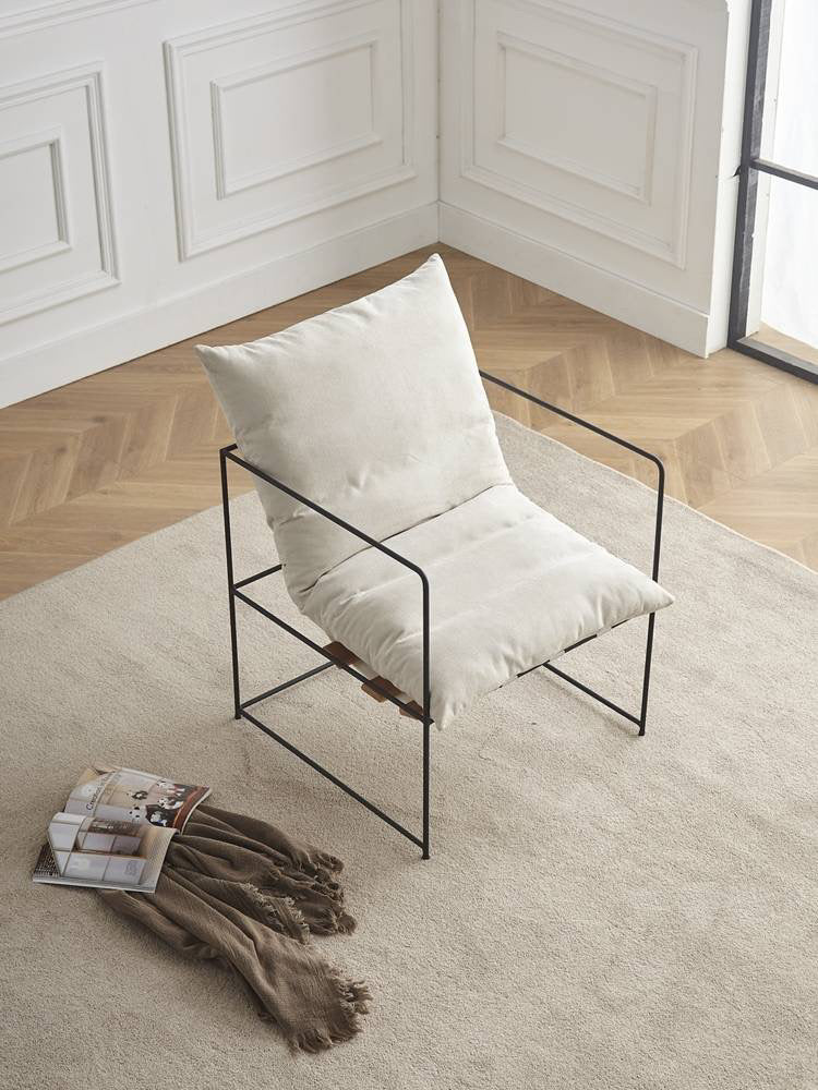 Soho Slouch Armchair | Iron frame & Linen cushion